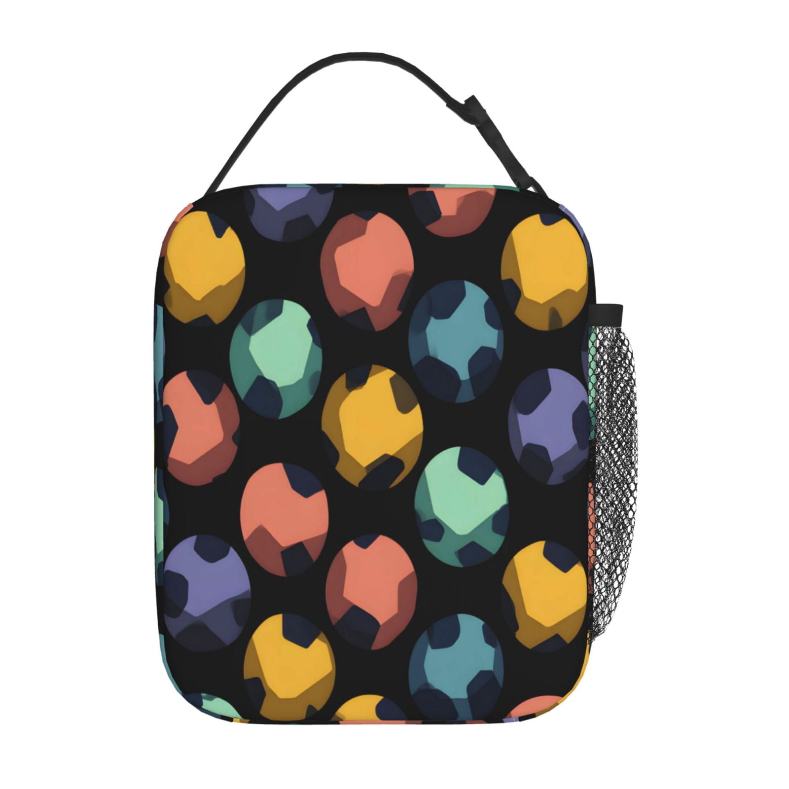 Lunch Bag For Women Men Insulated Portable Lunch Box Bento Box Office Picnic Travel Cooler Bag Soccer Football Cool Sport Style (2)