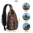 thumbnail image 5 of Sling Backpack,Musical Halloween Icons Pattern Crossbody Bag with Water Bottle Holder,Waterproof Sling Bag for Men/Women with Chest Phone Holder for Hiking,Travel, 5 of 6