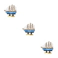 thumbnail image 1 of Wosthever Madera Barco Adornos Recipiente Manualidades Náutico Figurita de Modelo Azul 3Conjunto, 1 of 6
