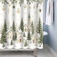 thumbnail image 3 of Tchckioa Christmas Snowy Home Shower Curtain for Bathroom,Waterproof and Privacy Hooks Bath Curtain,72x78, 3 of 6