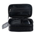 thumbnail image 3 of Bolsa de maquillaje de viaje – Estuche de maquillaje de piel organizador portátil para artistas con divisores ajustables para brochas de maquillaje, accesorios digitales, Negro, 3 of 5