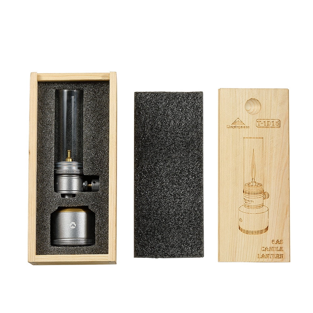Kit de Bougie Lampe Portable Coupe-Vent Bougie Camping Extérieur Brûleur à Gaz Lampe de Tente Pique-Nique BBQ Pêche Lanterne