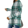 thumbnail image 4 of Womens Fashion Tops Plaid Hoodies Drawstring Pullover Oversized Tunic Sweatshirt Long SLeeve Shirts, 4 of 7