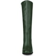 thumbnail image 2 of BLISSFUL STEP Women's Boots Knee High Chunky Heel Round Toe Side Zipper Faux Leather Dress Boots  Dark Green 8.5, 2 of 8