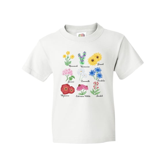 Inktastic Italian Wild Flower Chart Youth T-Shirt