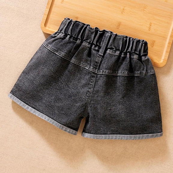 Bxsruta Shorts for Kids, Cotton Blend Denim Shorts, Children's Summer Solid Color Leisure Pants
