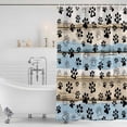 thumbnail image 2 of Blue Dog Paw Print Shower Curtain Set - Extra Long 72" x 96" Washable Bathtub Curtain with 12 Hooks, Vintage Farmhouse Rustic Wooden Grain Waterproof Fabric Stall Shower Curtains for Bathroom Décor, 2 of 6