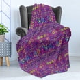 thumbnail image 4 of Ethnic Soft Flannel Fleece Throw Blanket, Colorful Peruvian Inspired Print of Cultural and Geometric Ornaments or Shapes, Cozy Plush for Indoor and Outdoor Use, 50" x 60", Multicolor, by Ambesonne, 4 of 5