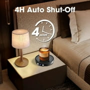 Black Cup Warmer - 3 Temperature Levels, 2-12H Timer, 4 Hours Automatic Shut-Off, Candle Warmer Plate