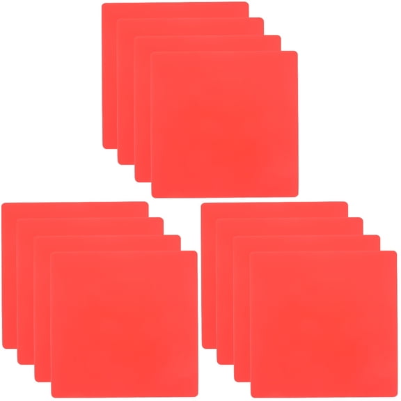 WRITWAA Red Silicone Coasters Non-Skid Heat-Resistant for Home 12Pcs