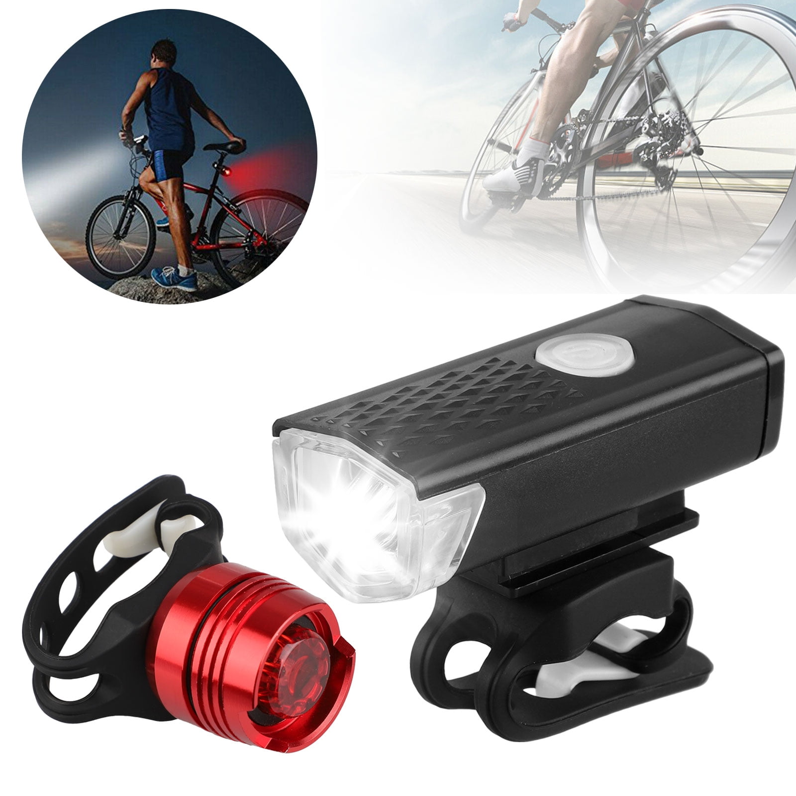 LED Bike Light Set USB Rechargeable Headlight Taillight Safe Bicycle Buy Lights