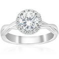 thumbnail image 1 of 1 1/6 ct Diamond Halo Intertwined Engagement Ring 14k White Gold, 1 of 3