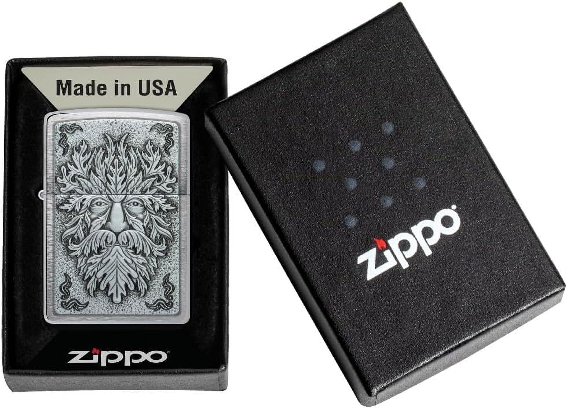 Zippo Lighter - Personalized Message Engraved on Backside Lucky Clover Shamrock Windproof Lighter (Green Man Irish 48906)