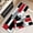 Geometric Red, variant on Red Geometric Kitchen Rugs and Mats Non Skid Washable Set of 2, Checked Black Grey Mats for Floor, Rustic Minimalist Runner Rug, Modern Abstract Kitchen Decor