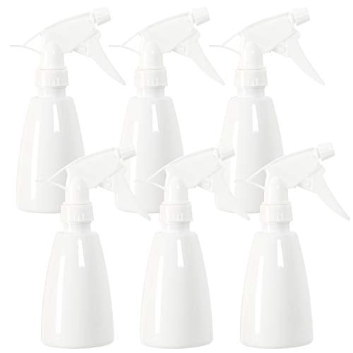 Youngever 6 Pack Empty Plastic Spray Bottles, White Spray Bottles for Hair and Cleaning Solutions (8 Ounce)