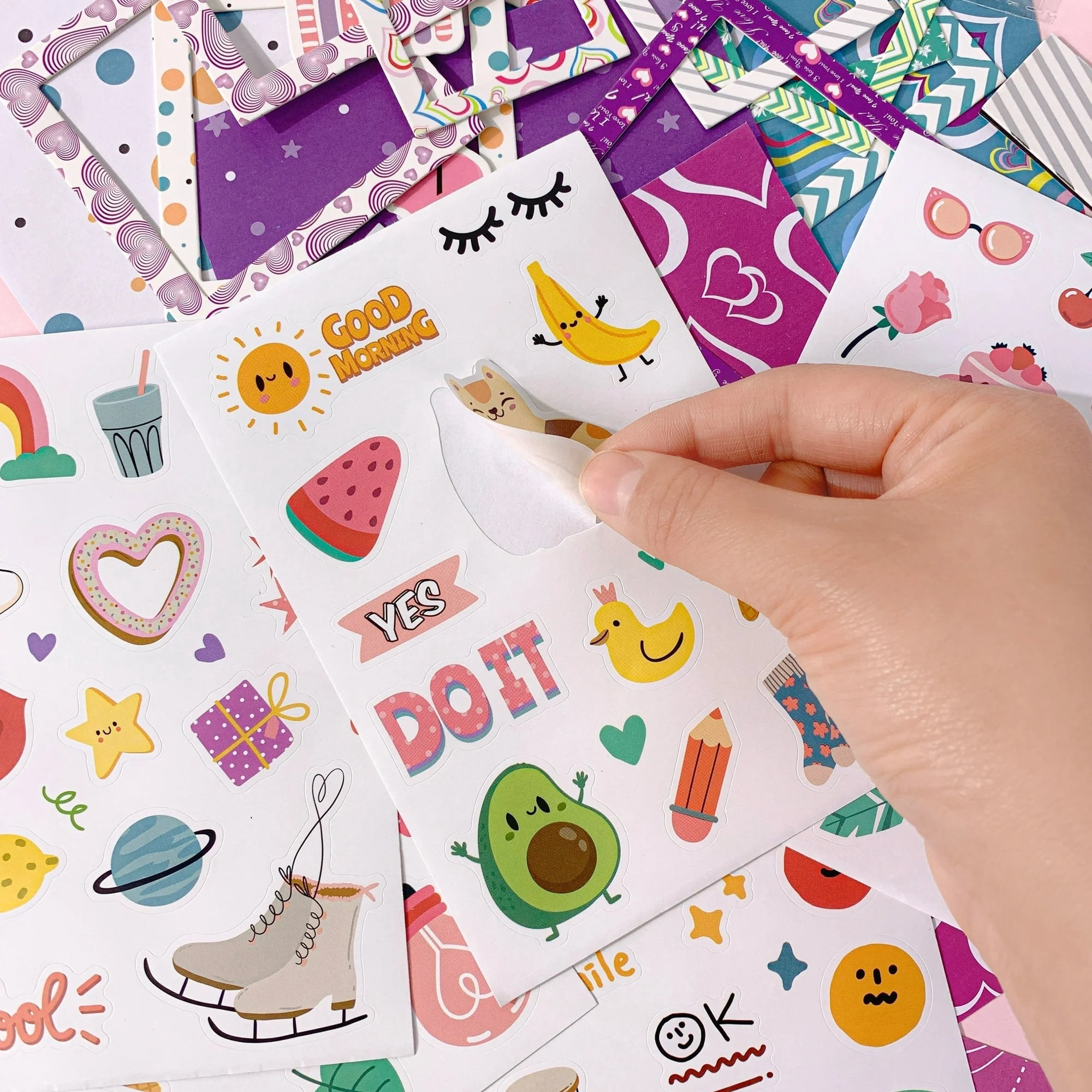 DIY Journal Kit for Girls,DIY Girl Journal Set for Teenage Girls,48 Pcs Scrapbook & Diary Kits,Journaling Art Crafts Kit Teen 8-14 Year Old Girl Birthday Gifts,Purple