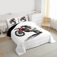 thumbnail image 3 of jejeloiu Extreme Speed Sport Full Size Comforter Sets,Red Motorcycle Bedding Sets For Boys Teens Reversible 3pcs, 3 of 8