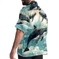 thumbnail image 3 of Whale Men's Printed Casual Button Down Short Sleeve Beach Shirts, 3 of 6