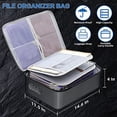 thumbnail image 3 of Document Bag with Lock - Fireproof Moisture Proof 3-Layer 15X11 Inch Important Document Organizer (Black), 3 of 6