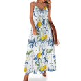 thumbnail image 2 of Robe d'Été style Méditerranéen Agrumes Mosaïque Motif Citron Sans Manches Robe de Bal Robe de Soirée 2024 Femmes, 2 of 5