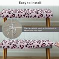 thumbnail image 6 of Psesaysky Poly Spandex Bench Seat Cover for Bedroom Garden, Full Elastic Wrap Stretch Dining Bench Seat Cushion Slipcover, Pink Leopard Pattern, 6 of 9