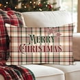 thumbnail image 3 of 12x20 Christmas Throw Pillow Covers Set of 2, Plaid Lumbar Christmas Pillow Covers Decorative Pillow Covers Xmas Cushion Cases for Farmhouse Home Couch Sofa Decor (White), 3 of 4