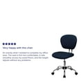 thumbnail image 2 of Mid-Back Navy Mesh Padded Swivel Task Chair with Chrome Base, 2 of 9