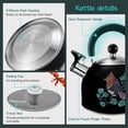 thumbnail image 6 of ARC Stainless Steel  2QT Whistling Tea Kettle - Black - Magic Color Changing Design Tea Pot - Ergonomic Handle Stovetop Whistle Kettle - Free Folding Cup and Trivet Mat Included, 6 of 8