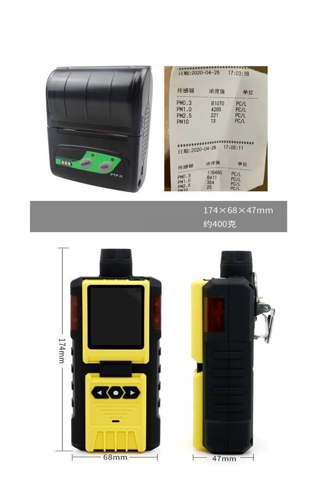 Handheld Industrial Air Quality Detector Dust Particle Counter Dust Particles Pm2.5pm10