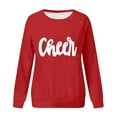 thumbnail image 2 of Red Womens Sweatshirts Cheer Shirt Football Mom Sweatshirt: Women Cheerleader Shirts Cheer Shirt Mama Embroidered Tops Going Out Tops for Women, 2 of 3