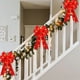 thumbnail image 5 of Adornos navideños, 2 piezas grandes con lazos rojos luminosos para la punta del árbol de Navidad. Lazo rojo preiluminado para corona, ideal para otoño, Halloween, Acción de Gracias y Navidad. Lazos de, 5 of 6