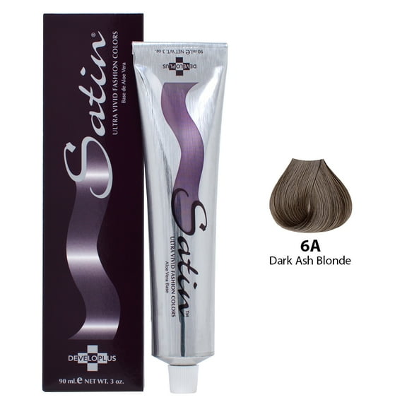 Satin Hair Color Ash Series Dark Ash Blonde 6A Permanent Hair Dye 3 Oz