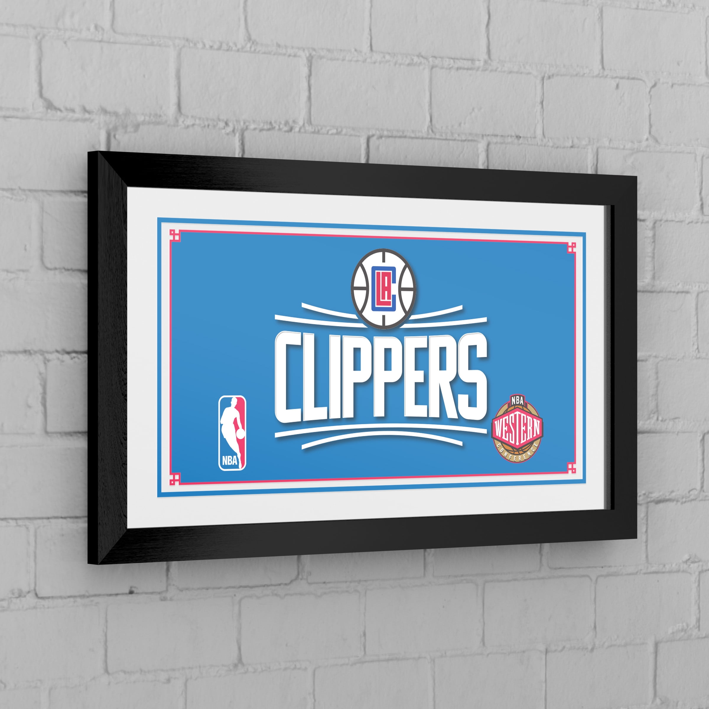Los Angeles Clippers Logo Ready-To-Hang Black Framed Wall Mirror