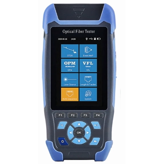 Fiber Optic Reflectometer AUA-900D With 9 Functions VFL OLS OPM Event Map 24dB For 64km Event Map Ethernet CableTester ,Accurate