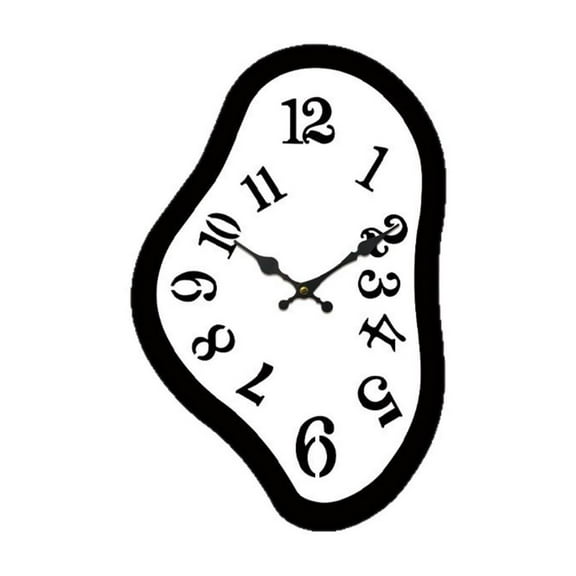 CoudarTitie Melting Wall Clock Hanging Clock Decorative Bedroom Timepiece Gift Office Silent 25cmx16.2cm