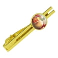 thumbnail image 1 of Christmas Holiday Note Left for Santa Round Tie Bar Clip Clasp Tack Gold Color Plated, 1 of 5