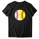 thumbnail image 3 of Gibobby Playera Manga Corta para Mujer Mujeres Casual Béisbol Impresión Mangas Cuello Redondo Camiseta Suelta Blusa Tops(Negro,M), 3 of 4