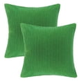 thumbnail image 4 of Fluffy Corduroy Velvet Solid Color Suqare Cusion Accent Decorative Throw Pillow for Couch, 18" x 18", Green, 2 Pack, 4 of 6