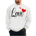 thumbnail image 2 of NTACZA White Shirt for Men Novelty Valentines Day Crew Neck Sweatshirt Holiday Love Heart Long Sleeve Mens Graphic Tees XL, 2 of 5