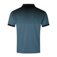 thumbnail image 4 of Fnooota Mens Polo Shirts with Collar, Casual Basic Summer Gradient Print Short Sleeve Shirts Dark Blue Size 2XL, 4 of 5