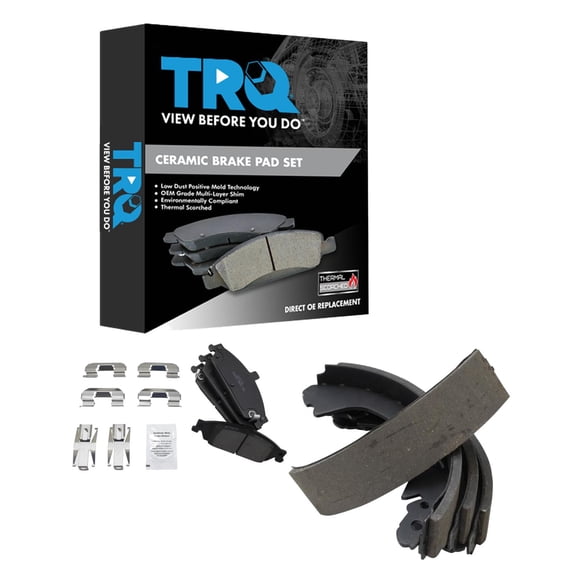 TRQ Front and Rear Brake Pads Ceramic Fits 2004-2005 Chevrolet Classic 1997-2003 Malibu 2003-2004 Oldsmobile Alero 1997-1999 Cutlass 1999-2005 Pontiac Grand Am