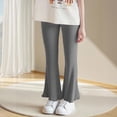 thumbnail image 2 of hotojiny Baby Girls High Waisted Flare Pants Kids Toddler Wide Leg Ribbed Leggings Casual Bell Bottoms Trousers for Newborn 2-8 Years, 2 of 5