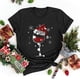 thumbnail image 3 of Camisetas con estampado navideño para mujer, camisetas con estampado divertido de copa de vino y sombrero rojo, Tops de manga corta con cuello redondo, ropa de verano, 2024, 3 of 5