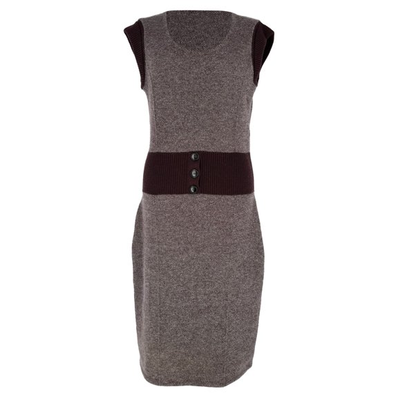 Pre-Owned Christian Dior Knit Midi Dress in Burgundy Wool