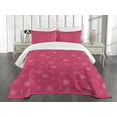 thumbnail image 3 of Ambesonne Winter Quilted Bedspread Set 3 Pcs, Gentle Snow Feminine, Queen Size, Pink White, 3 of 5