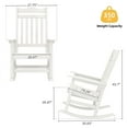 thumbnail image 2 of DWVO Patio Wooden Rocking Chair (White) Lawn Garden Outdoor w/ Armrest Cushion, Bedroom, Living Room, 2 of 5