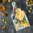 thumbnail image 5 of 75th Birthday Cutting Board, Number Candles on a Delicious Cake with Cherries Happiness Theme, Decorative Tempered Glass Cutting and Serving Board, Wine Bottle Shape, Multicolor, by Ambesonne, 5 of 5