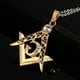 thumbnail image 5 of Cadena de eslabones de plata con colgante de collar material acero inoxidable dorado para hombre Salvador Collar de los hombres, 5 of 9