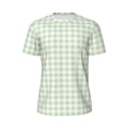 thumbnail image 5 of Wukai Pistachio Green Checkboard Print Men's Short-Sleeved Mesh T-Shirt,Quick-Dry Short Sleeve Workout T-Shirt-4X-Large, 5 of 8