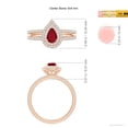 thumbnail image 4 of ANGARA Natural Split Shank Pear Ruby and Diamond Double Halo Ring in 14K Rose Gold for Women (Size-6x4mm) | July Birthstone, Birthday, Anniversary, Jewelry Gift for Women | Natural Ruby Ring, 4 of 8